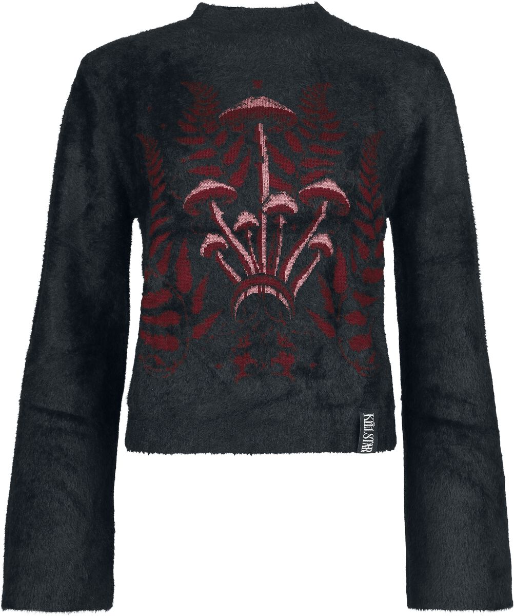 Killstar Gothic Sweatshirt - Withered Garden - Grave Bloom Jumper - for Women - black-lilac