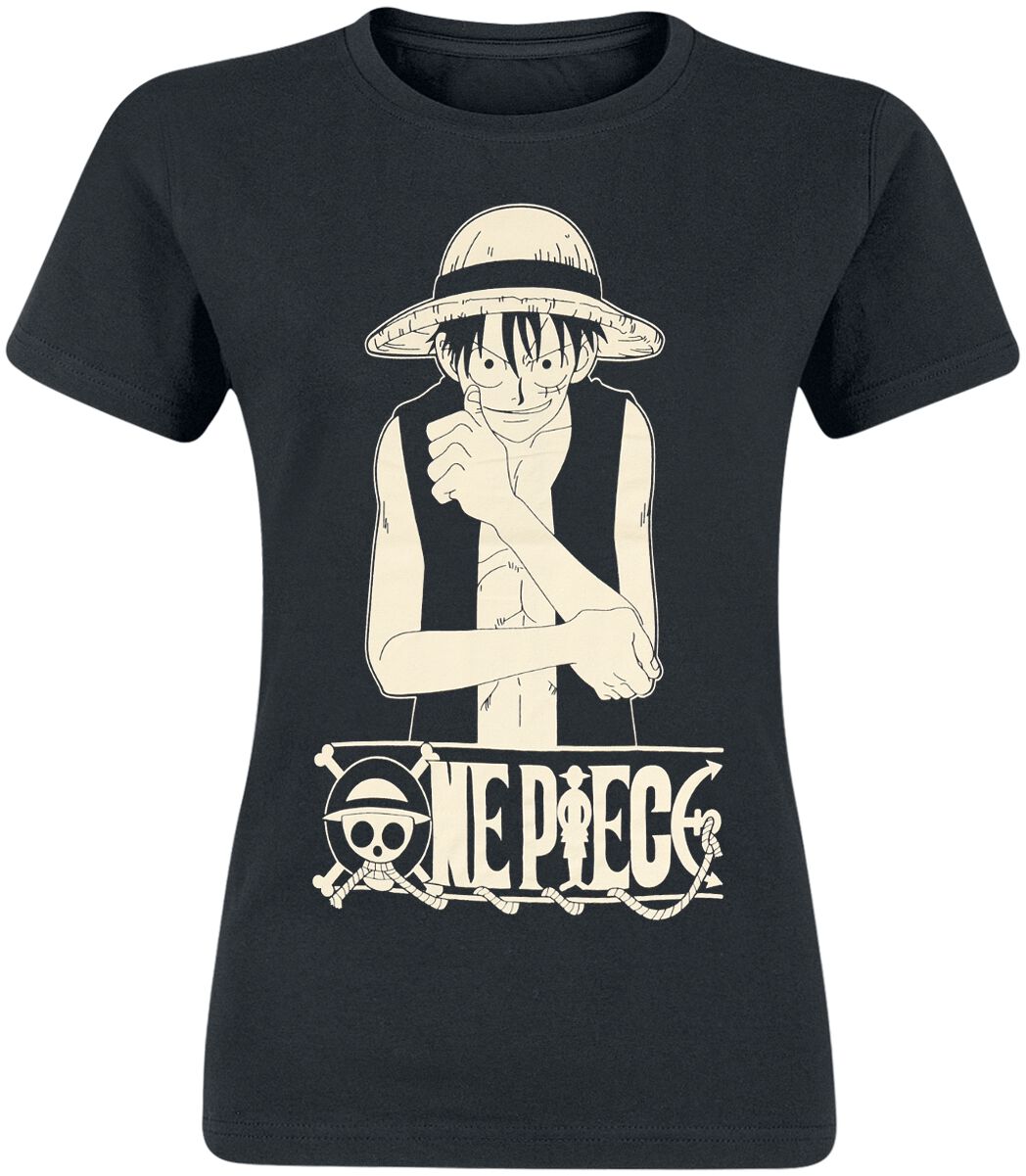 One Piece Monkey D. Luffy T-Shirt schwarz in XL