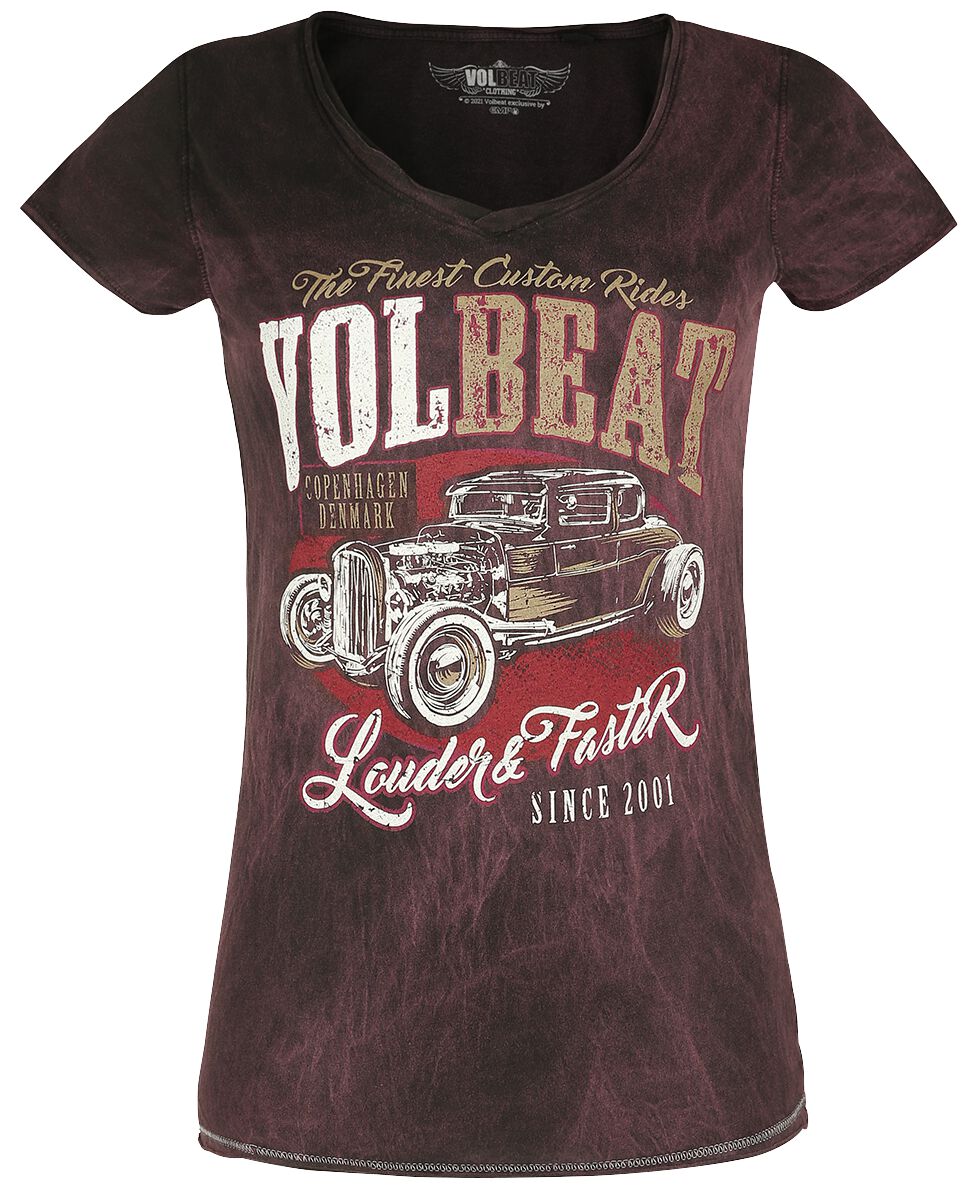 T-Shirt Manches courtes de Volbeat - Louder And Faster - S à 4XL - pour Femme - rouge foncé