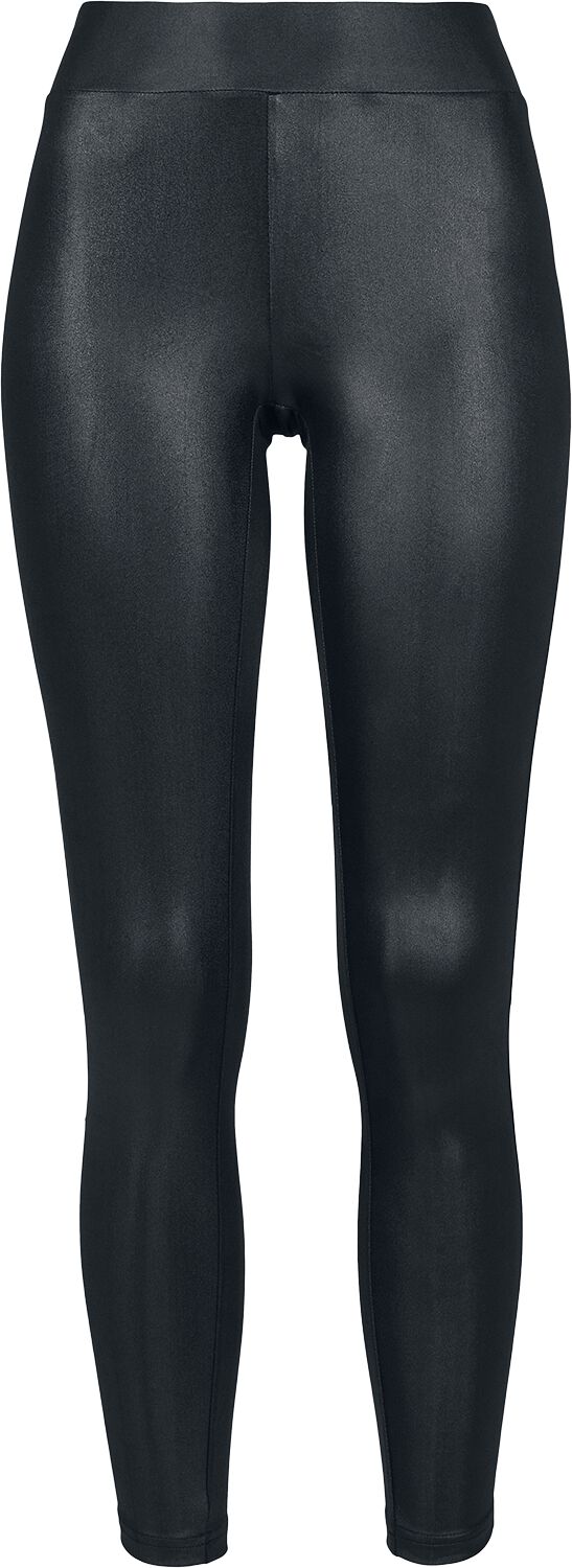 Urban Classics Leggings - Ladies Imitation Leather Leggings - XS bis XL - für Damen - Größe L - schwarz