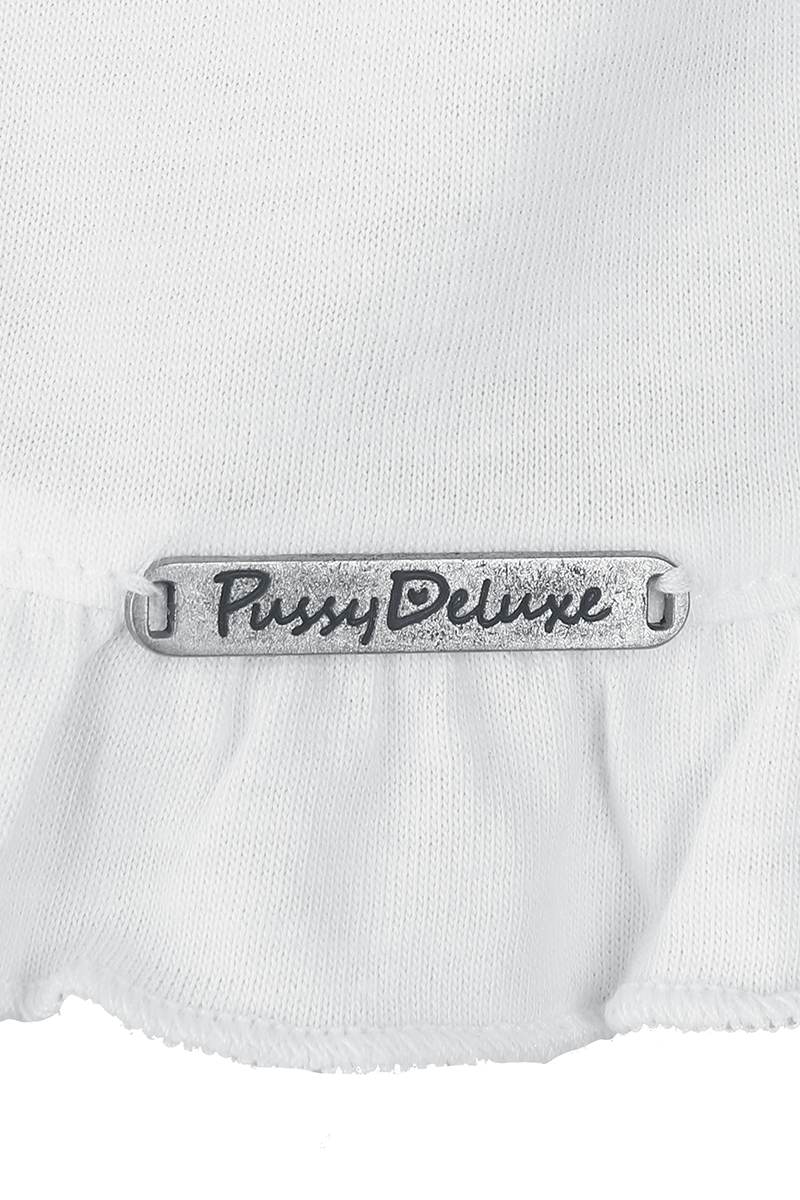 Thumbnail - Pussy Deluxe Mon Chéri Binding Blouse Bluse weiß in XXL