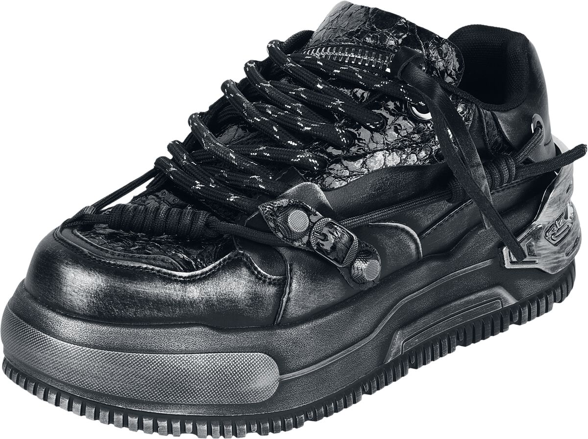 Denatured by KOI Metamorphosis Distressed Platform Sneakers black