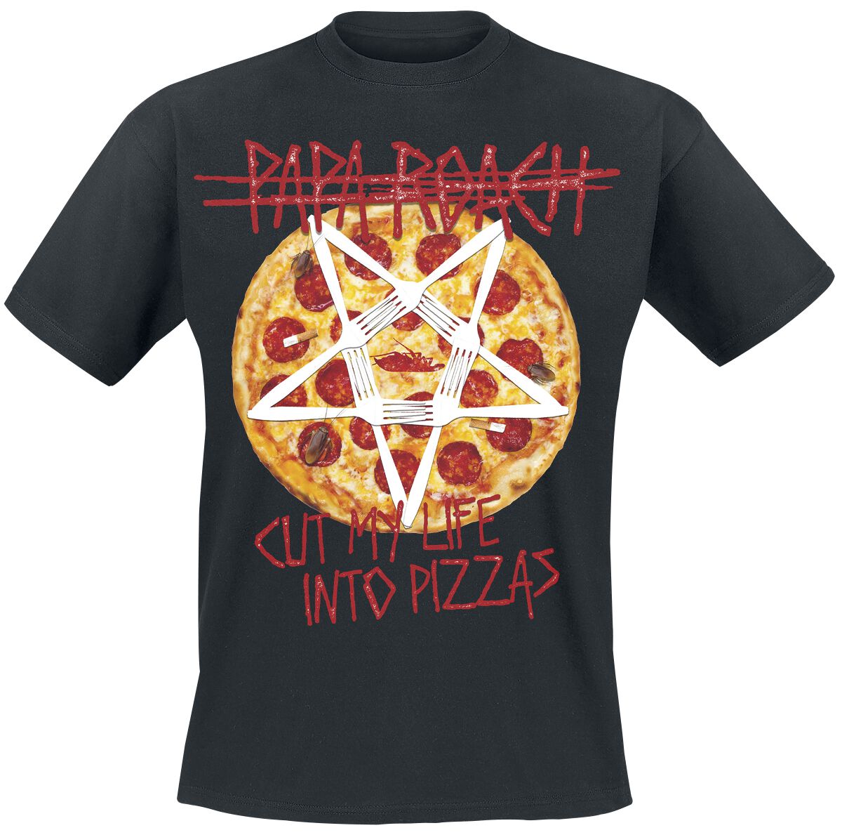 Image of Papa Roach Pizza T-Shirt schwarz