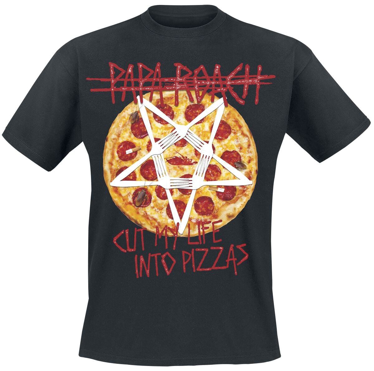 T-Shirt Manches courtes  de Papa Roach - Pizza - S à 5XL - pour Homme - noir