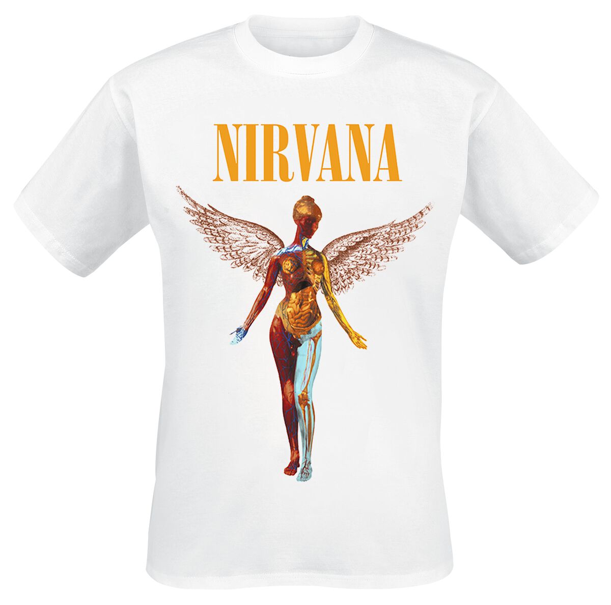 Nirvana T-Shirt - In Utero - S bis XXL - für Männer - Größe M - weiß  - Lizenziertes Merchandise!