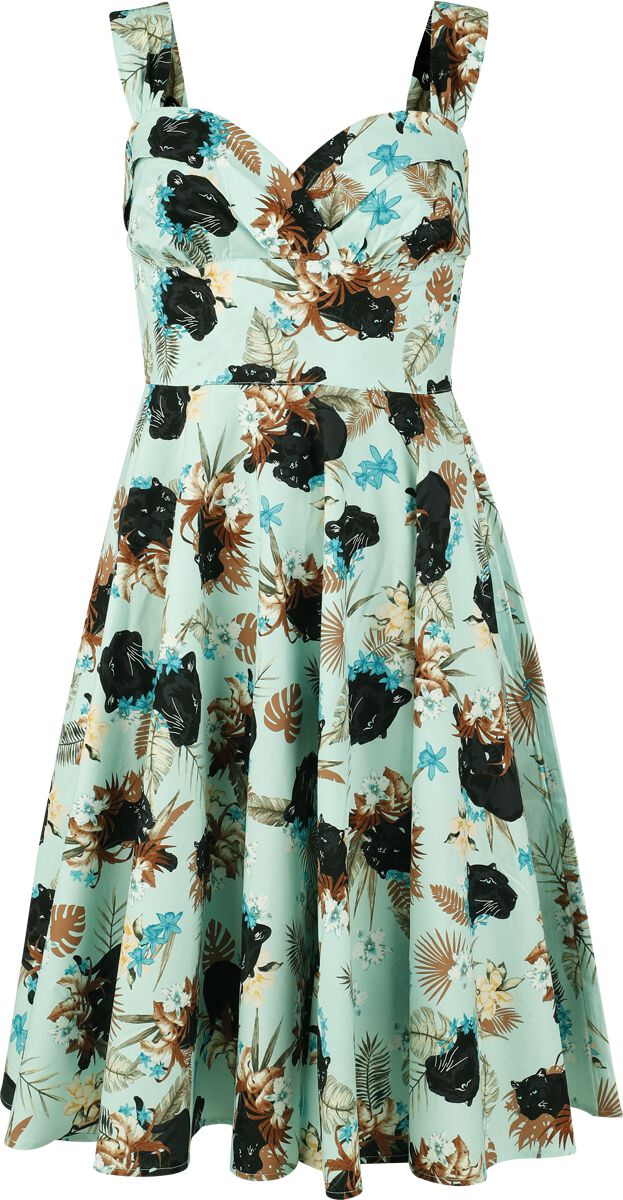 Hell Bunny - Rockabilly Middellang kjole - Panther Dress - XS til XXL - Damer - blå