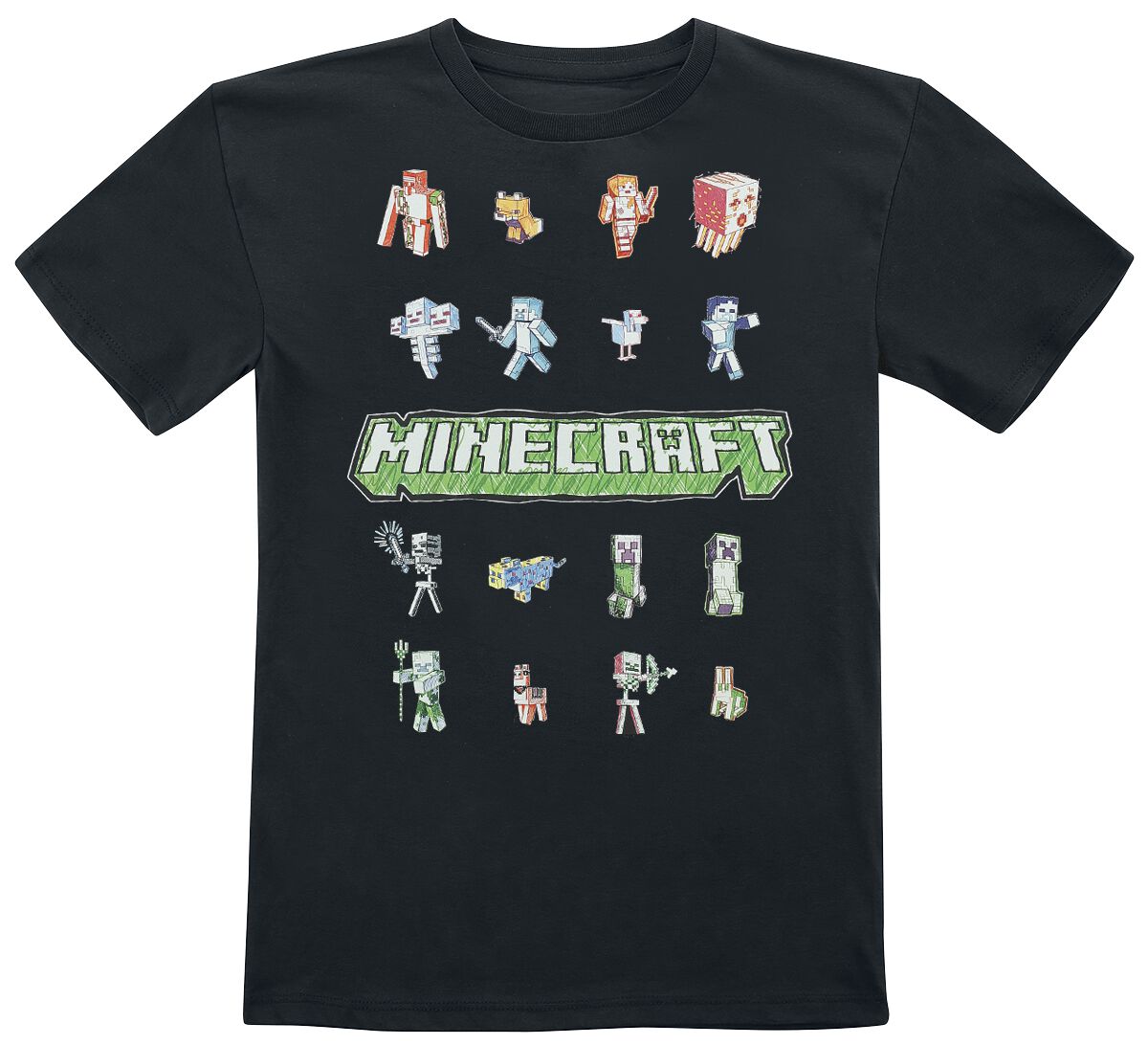 Minecraft Kids – Characters T-Shirt schwarz