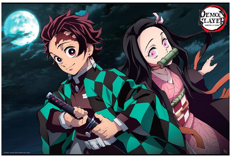 Demon Slayer Tanjiro & Nezuko Poster multicolour