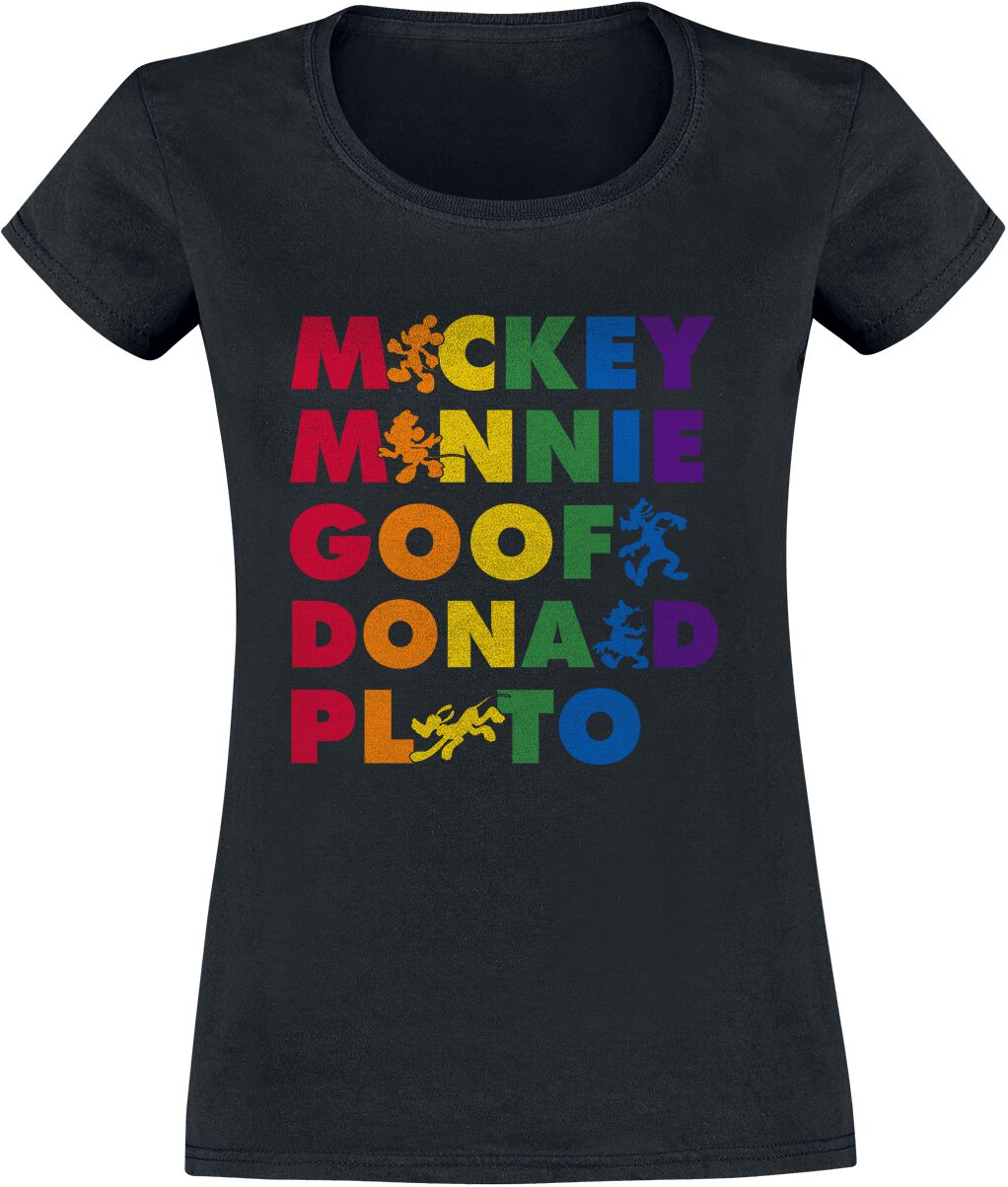 Mickey Mouse Rainbow Characters T-Shirt black