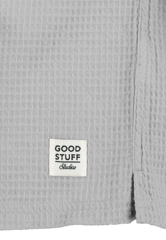 Thumbnail - Authentic Style WAFFLE STRUCTURE RESORT SHIRT Kurzarmhemd grau in XXL