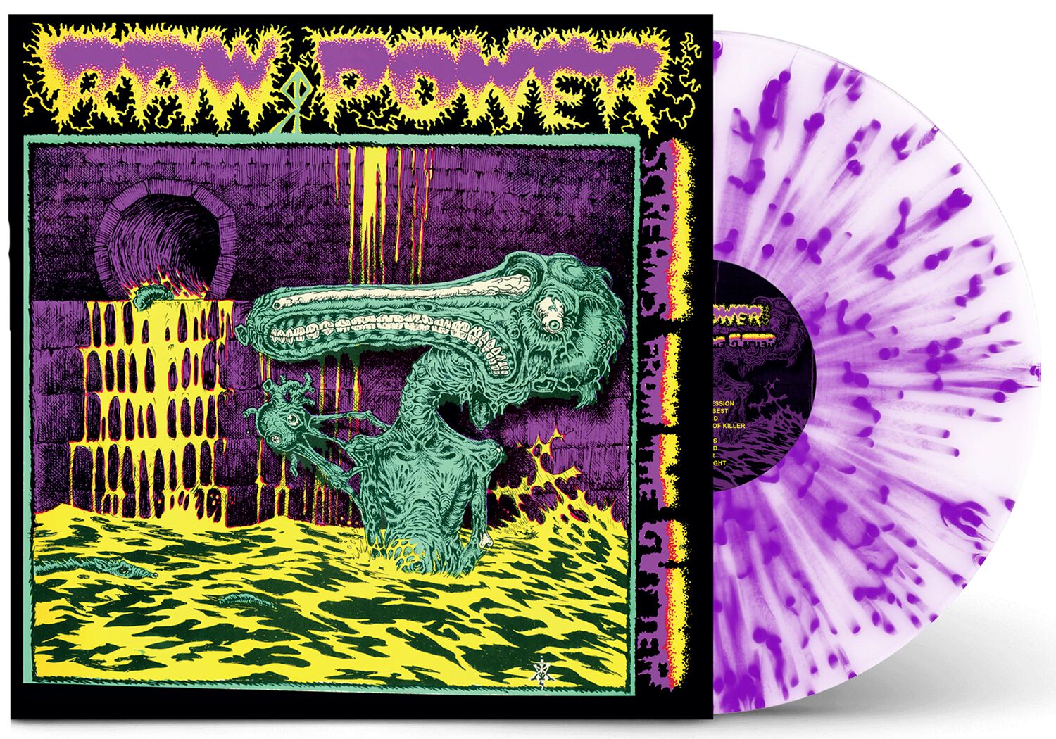 Image of Raw Power Screams from the gutter LP splattered