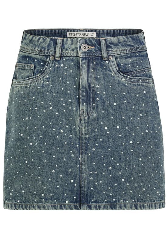 Eight2Nine  Mini Skirt - DENIM SKIRT WITH STUDS - for Women - blue