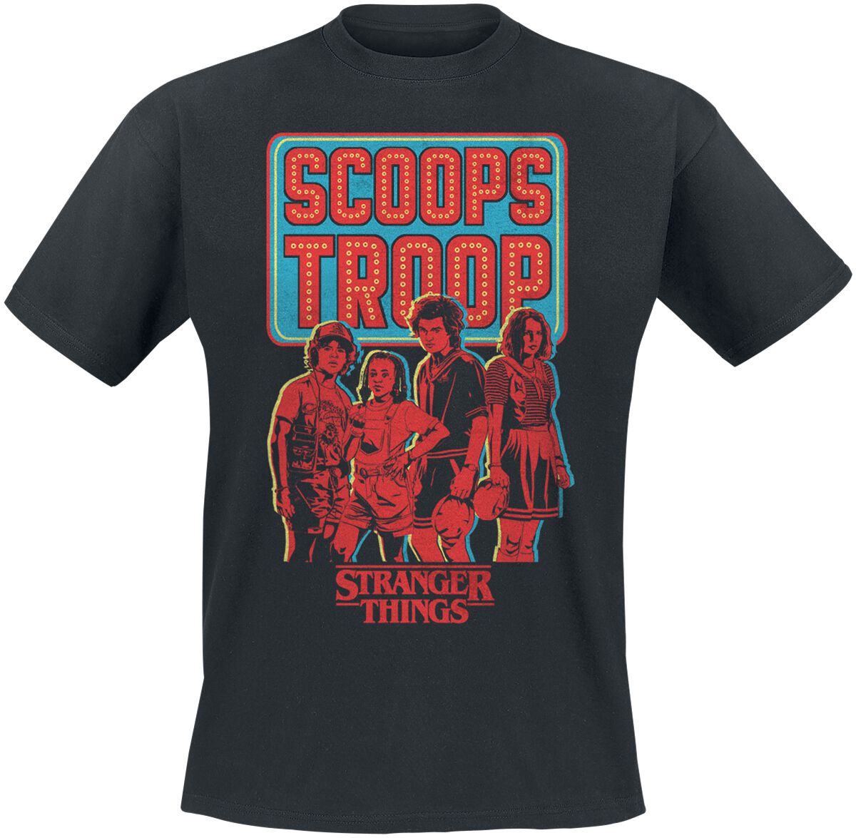 Stranger Things Scoops Troop T-Shirt black