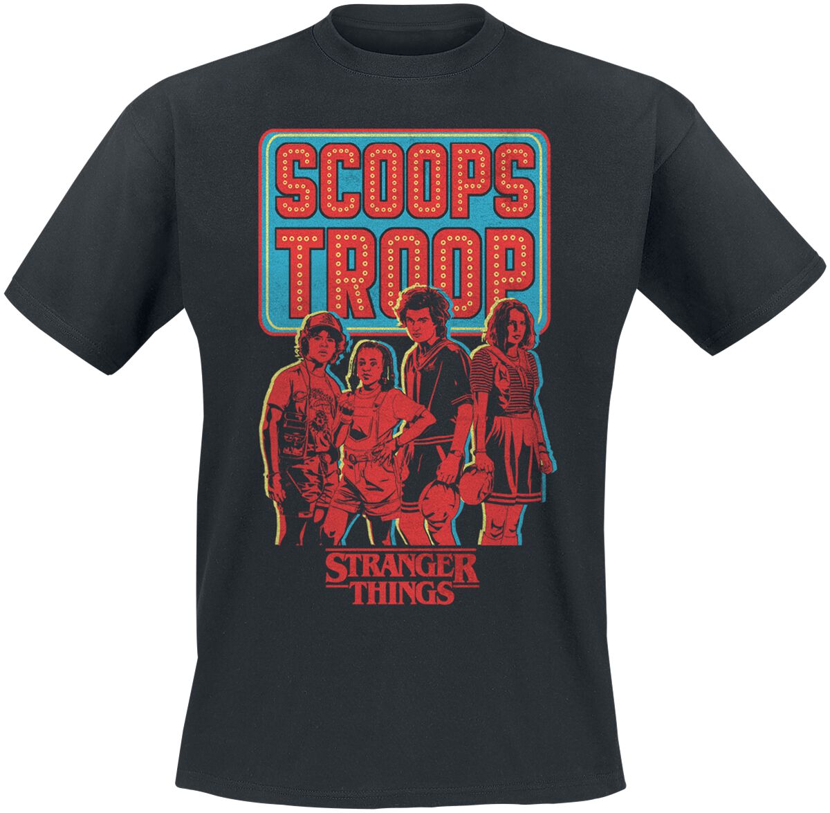 Stranger Things Scoops Troop T-Shirt schwarz Stranger Things Scoops Troop T-Shirt schwarz