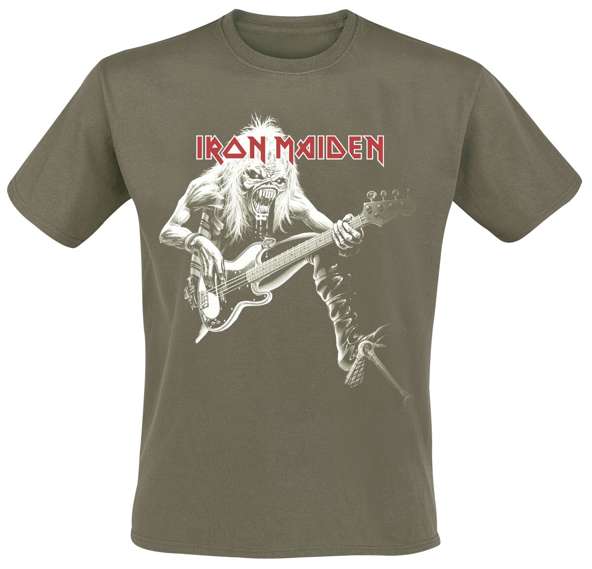 Levně Iron Maiden Eddie Bass Tričko zelená