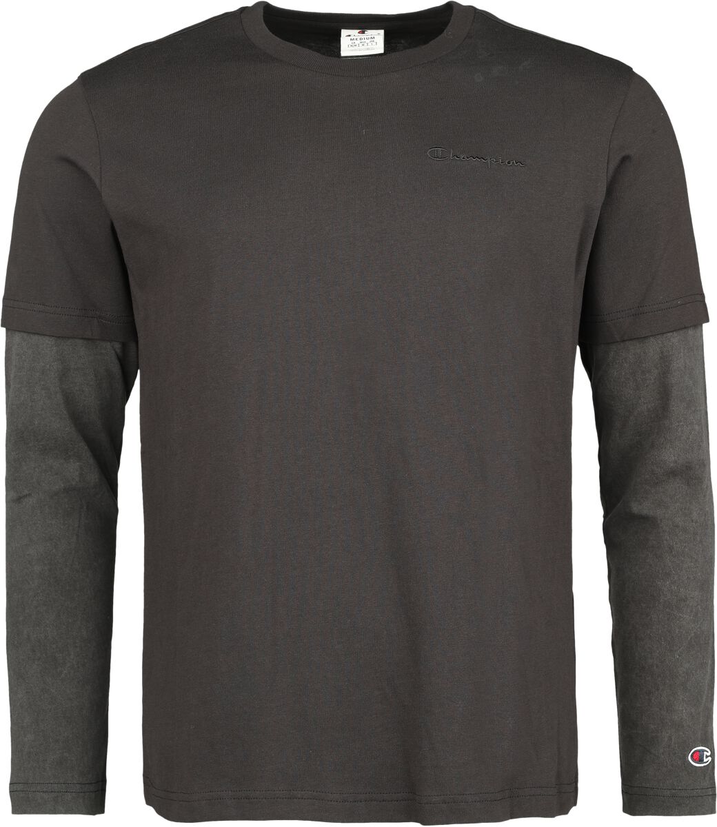 Champion Langarmshirt - Long Sleeve T-Shirt - M bis XXL - für Männer - Größe XL - schwarz