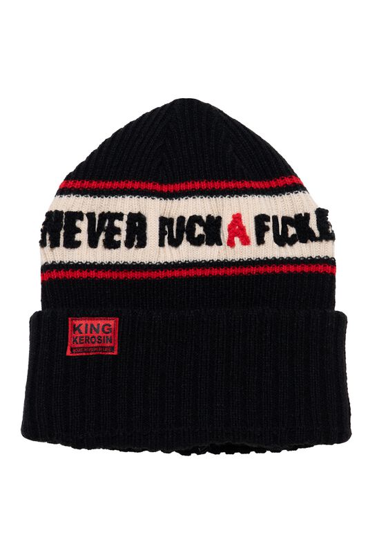 Bonnet  de King Kerosin - Never Fuck a Fucker Beanie - pour Homme - noir