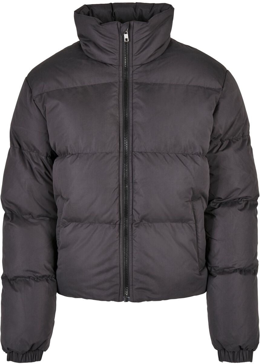 Urban Classics Winterjacke - Ladies Short Peached Puffer Jacket - S bis XL - für Damen - Größe XL - schwarz