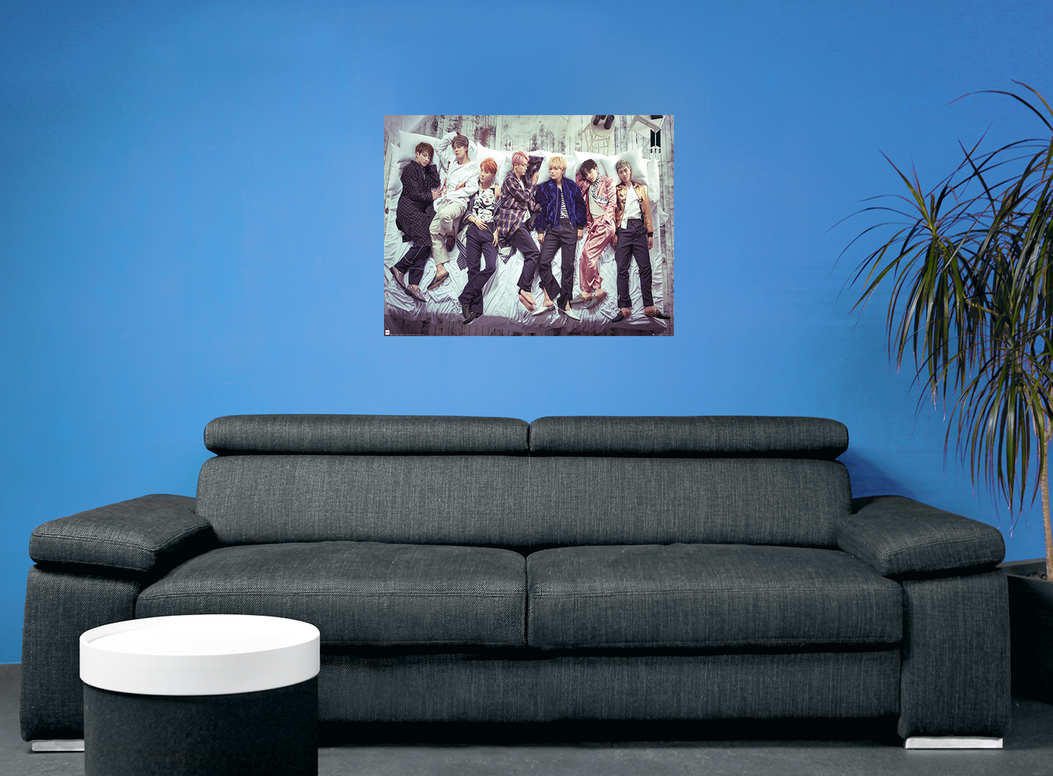 BTS Group Bed Poster multicolor