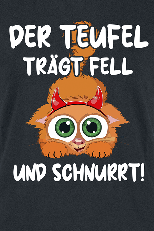 Tierisch Der Teufel trägt Fell und schnurrt! T-Shirt schwarz