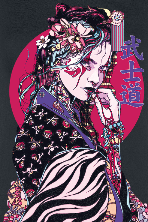 NEOMACHI YAKUZAGĀRU T-Shirt schwarz