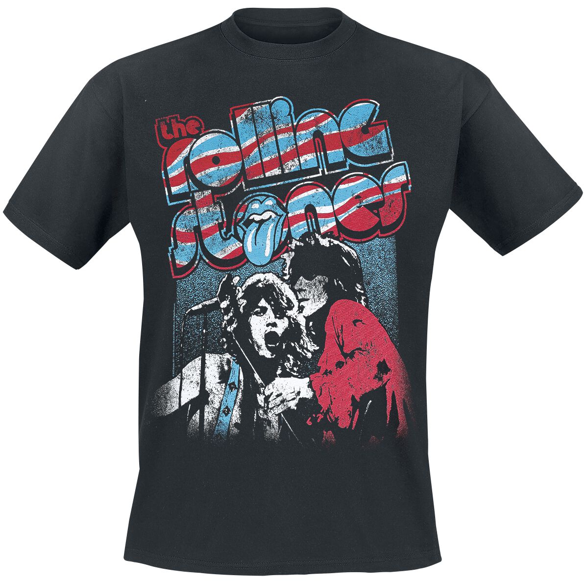 The Rolling Stones Vintage Swirl T-Shirt schwarz in XXL