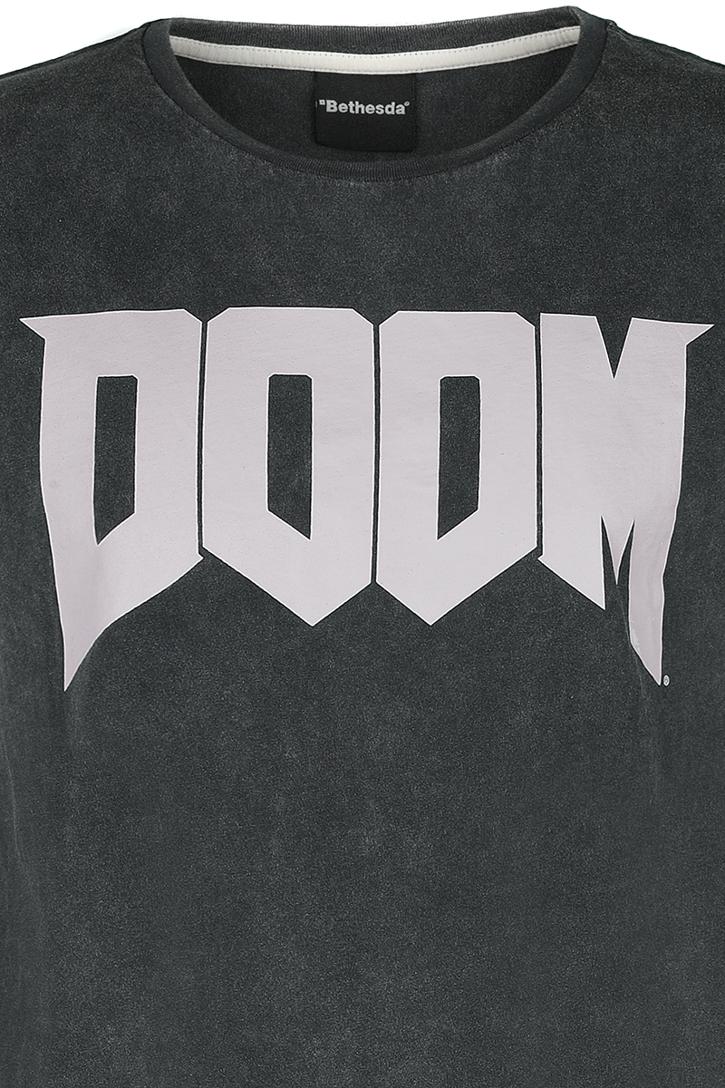 Doom - Gaming T-Shirt - Logo - S - für Männer - Größe S - dunkelgrau  - EMP exklusives Merchandise!