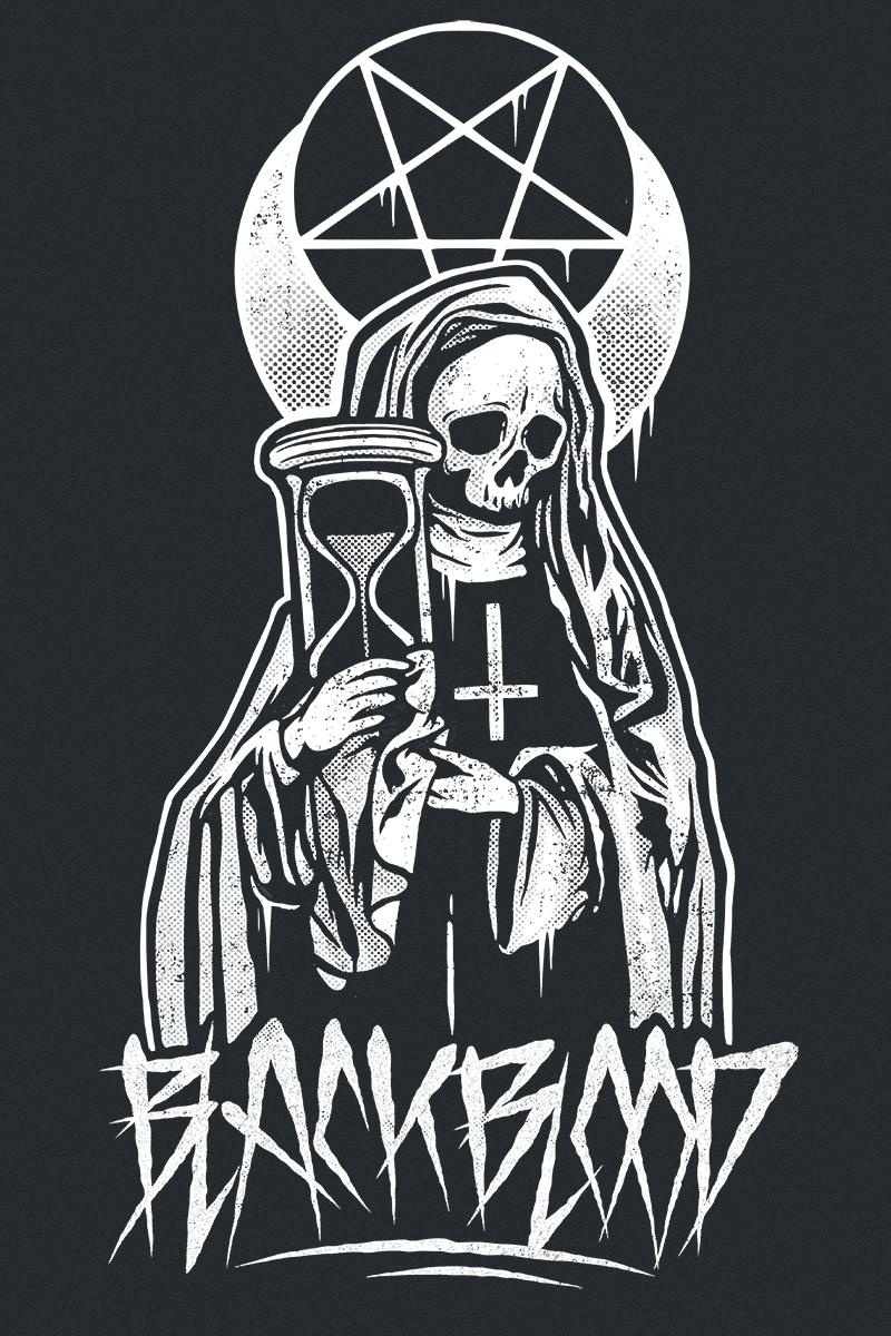 Black Blood by Gothicana - Gothic T-Shirt - Schwarzes T-Shirt mit Rundhalsausschnitt und Print - M - für Damen - Größe M - schwarz