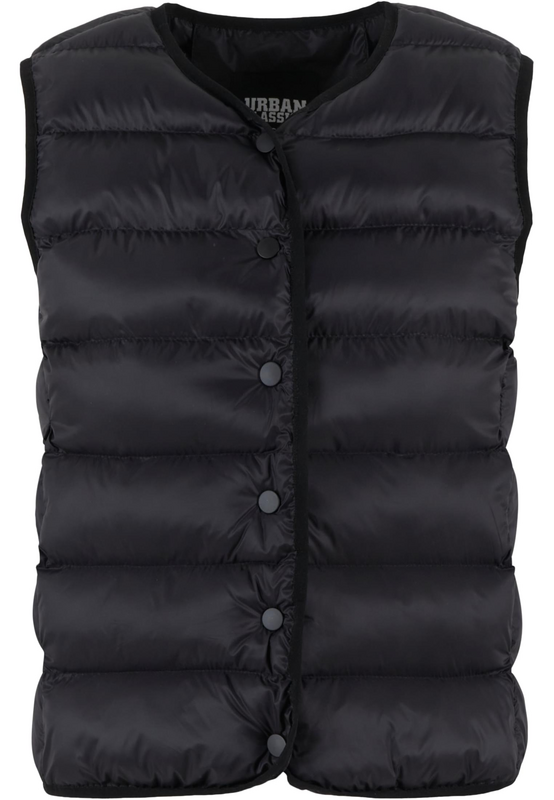 Urban Classics  Vest - Ladies' Button Puffer Vest - for Women - black