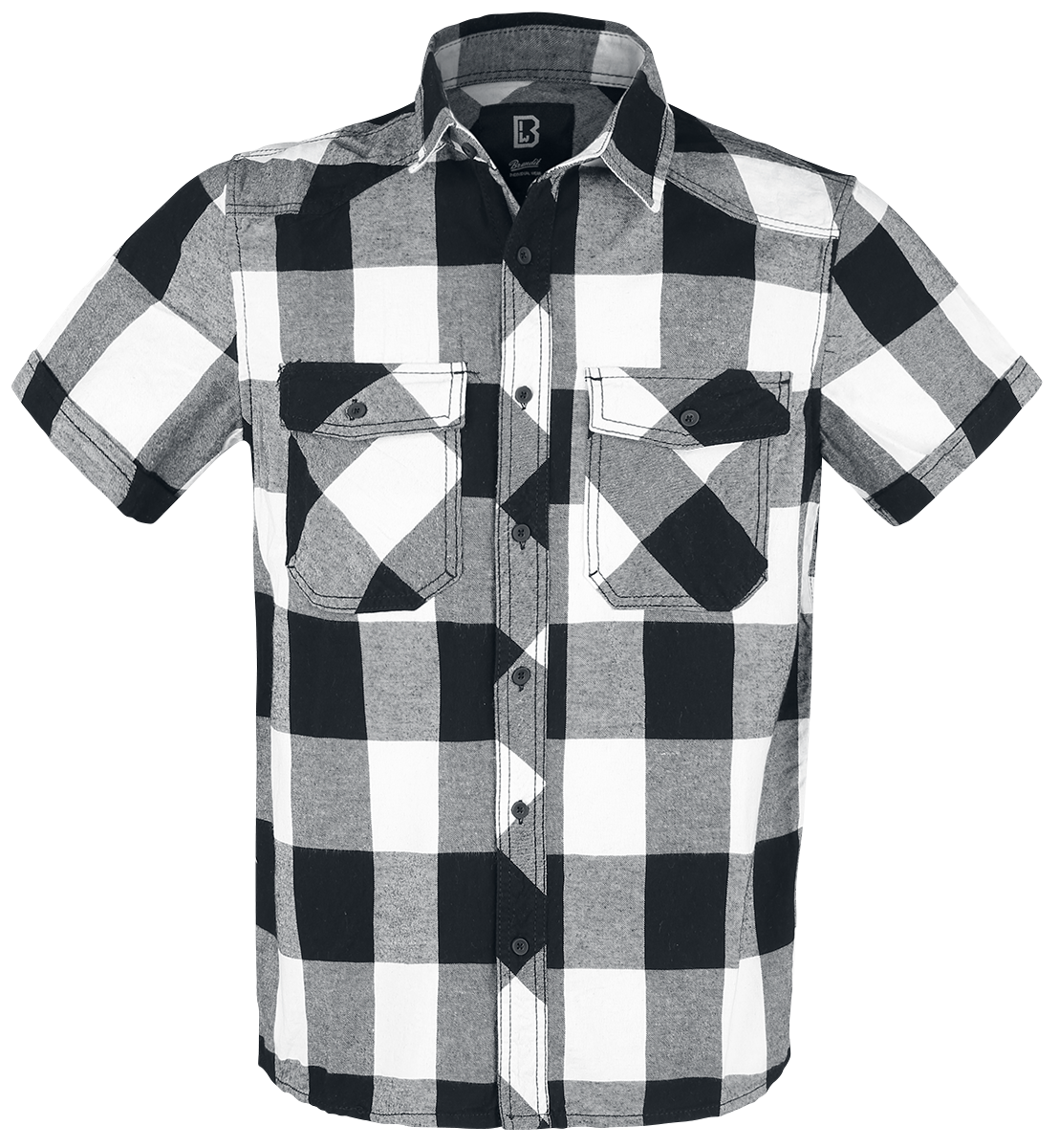 Brandit - Checkshirt halfsleeve - Kurzarmhemd - weiß| schwarz