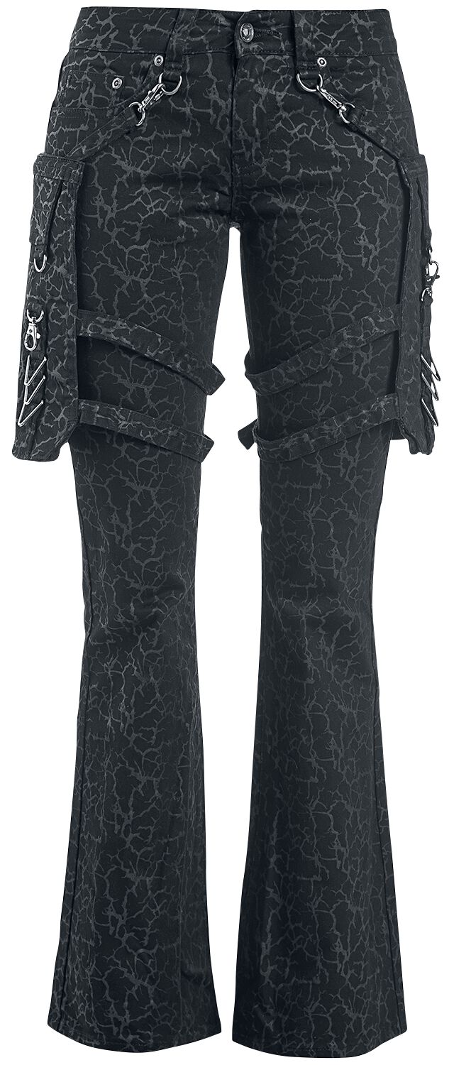 Image of Gothicana by EMP Nicki - Schwarze Hose mit Alloverprint und abnehmbaren Taschen Girl-Hose schwarz