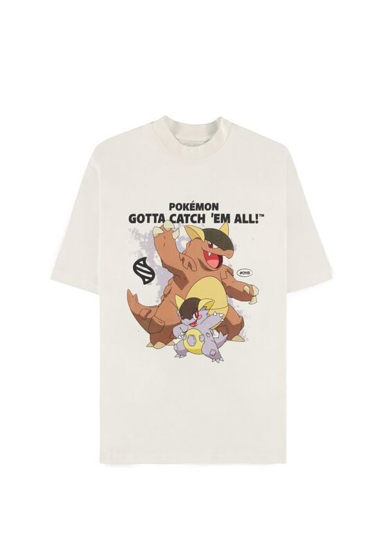 T-Shirt Manches courtes Gaming de Pokémon - Mega - Kangama - S à XXL - pour Homme - blanc