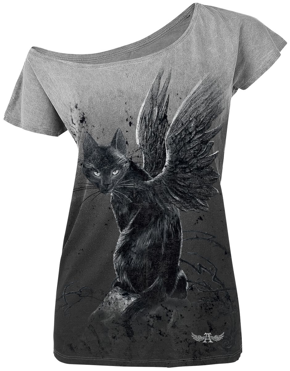 T-Shirt Manches courtes Gothic de Alchemy England - Nine Lives Vintage - S à 3XL - pour Femme - gris