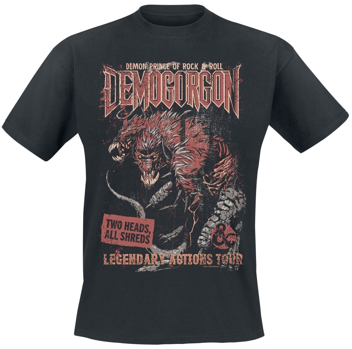 Dungeons and Dragons - Gaming T-Shirt - Demogorgon Tour - S bis XXL - für Männer - Größe XL - schwarz