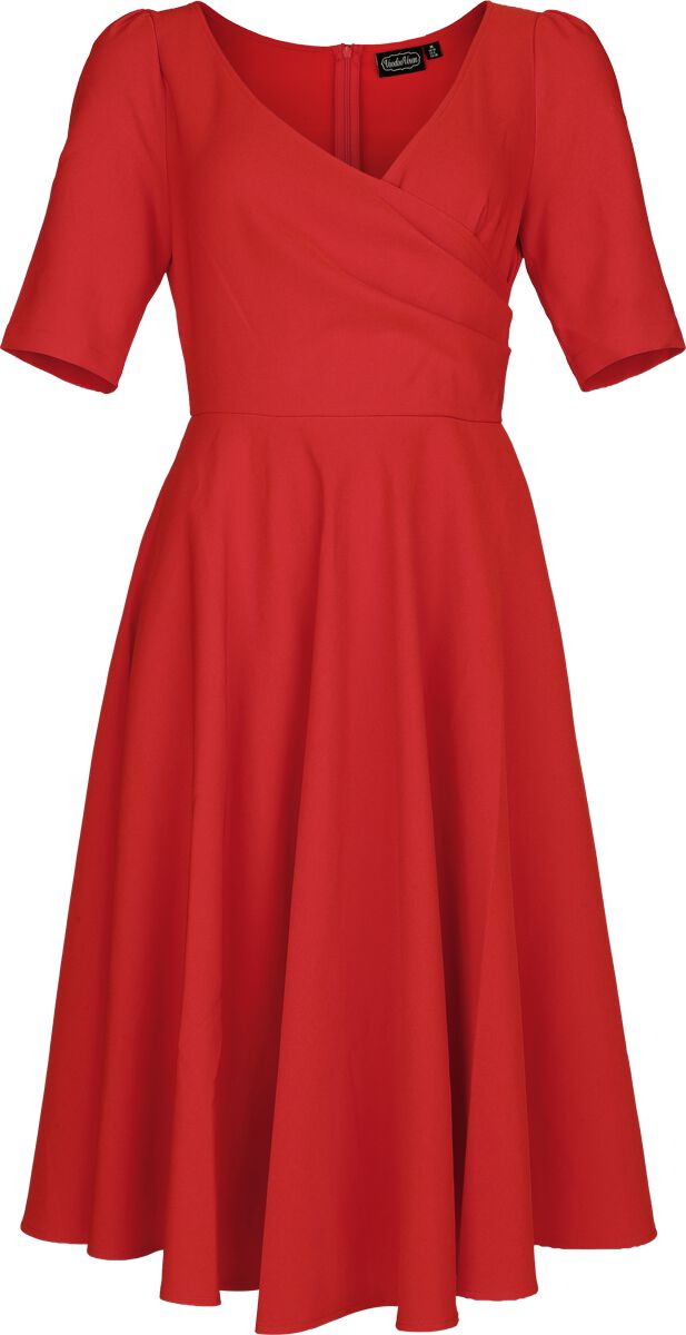 Vestidos de longitud media Rockabilly de Voodoo Vixen - Vestido de corte acampanado - Mujer - Rojo