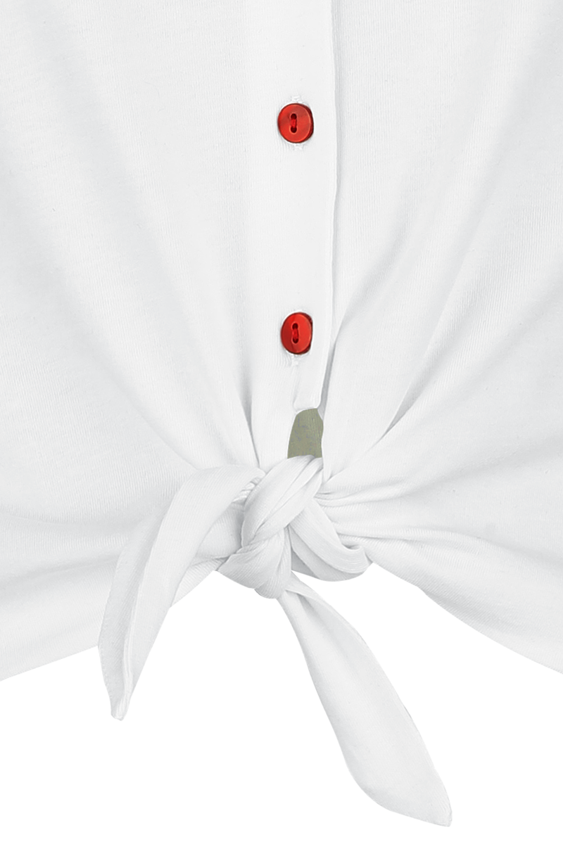 Thumbnail - Pussy Deluxe Cherry Binding Blouse Bluse weiß in XXL