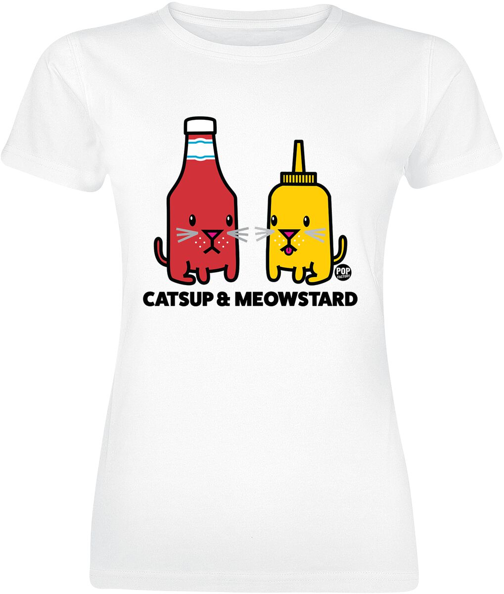 Food Catsup & Meowstard T-Shirt weiß