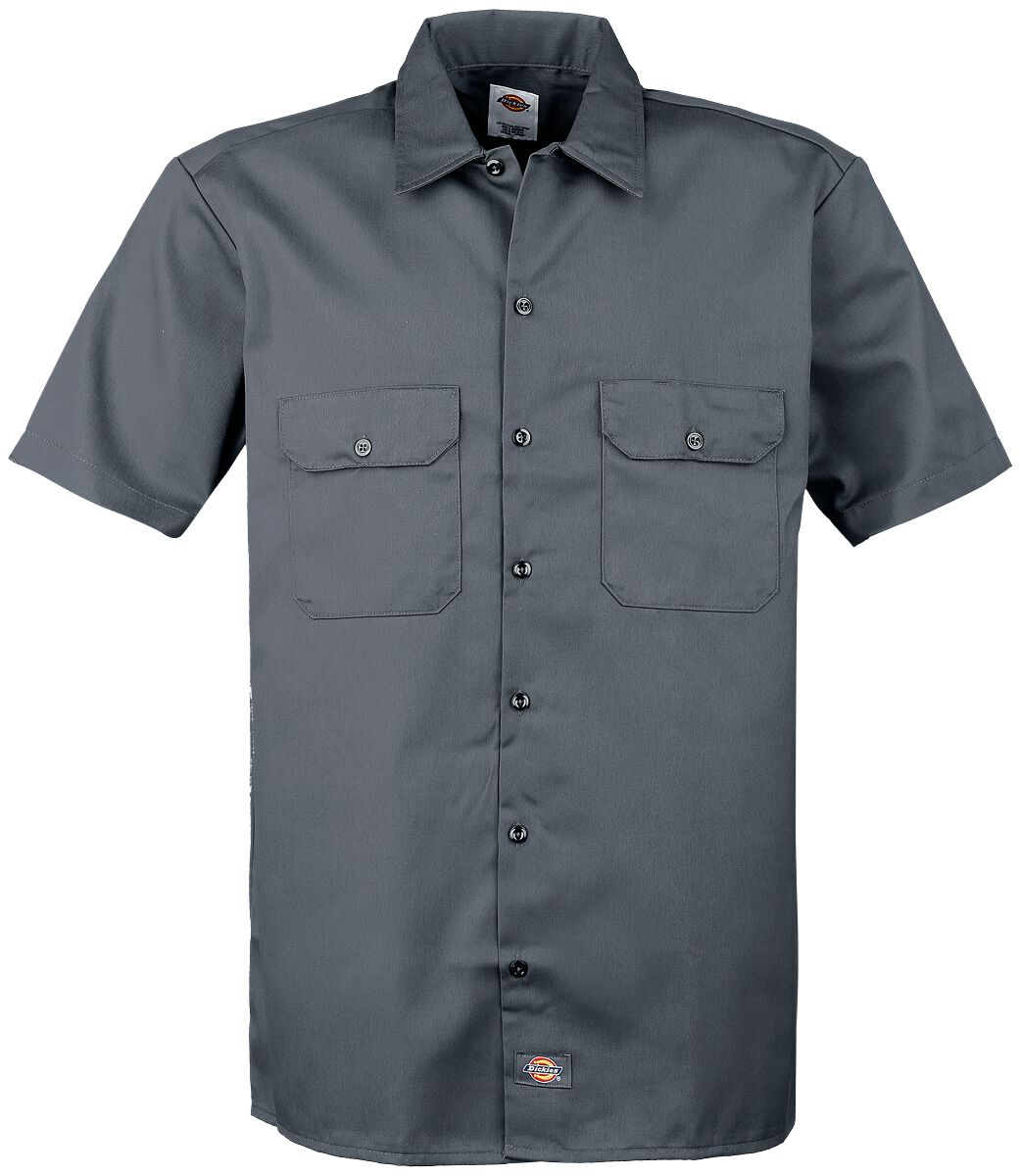 Image of Camicia Maniche Corte Rockabilly di Dickies - Short Sleeve Work Shirt - M a 3XL - Uomo - carbone