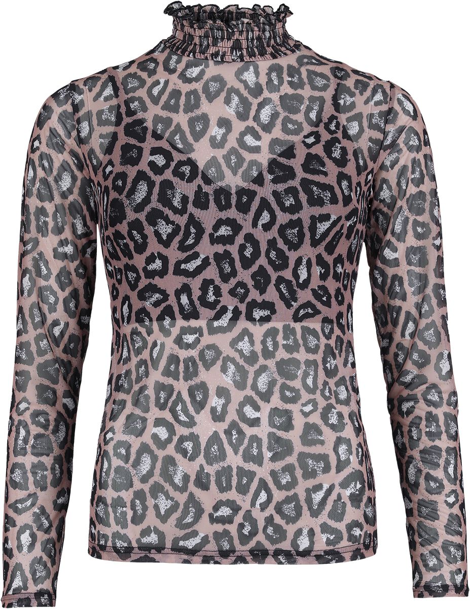 Image of Maglia Maniche Lunghe Gothic di Gothicana by EMP - Gothicana X Elvira long sleeve - XS a XXL - Donna - leopardato