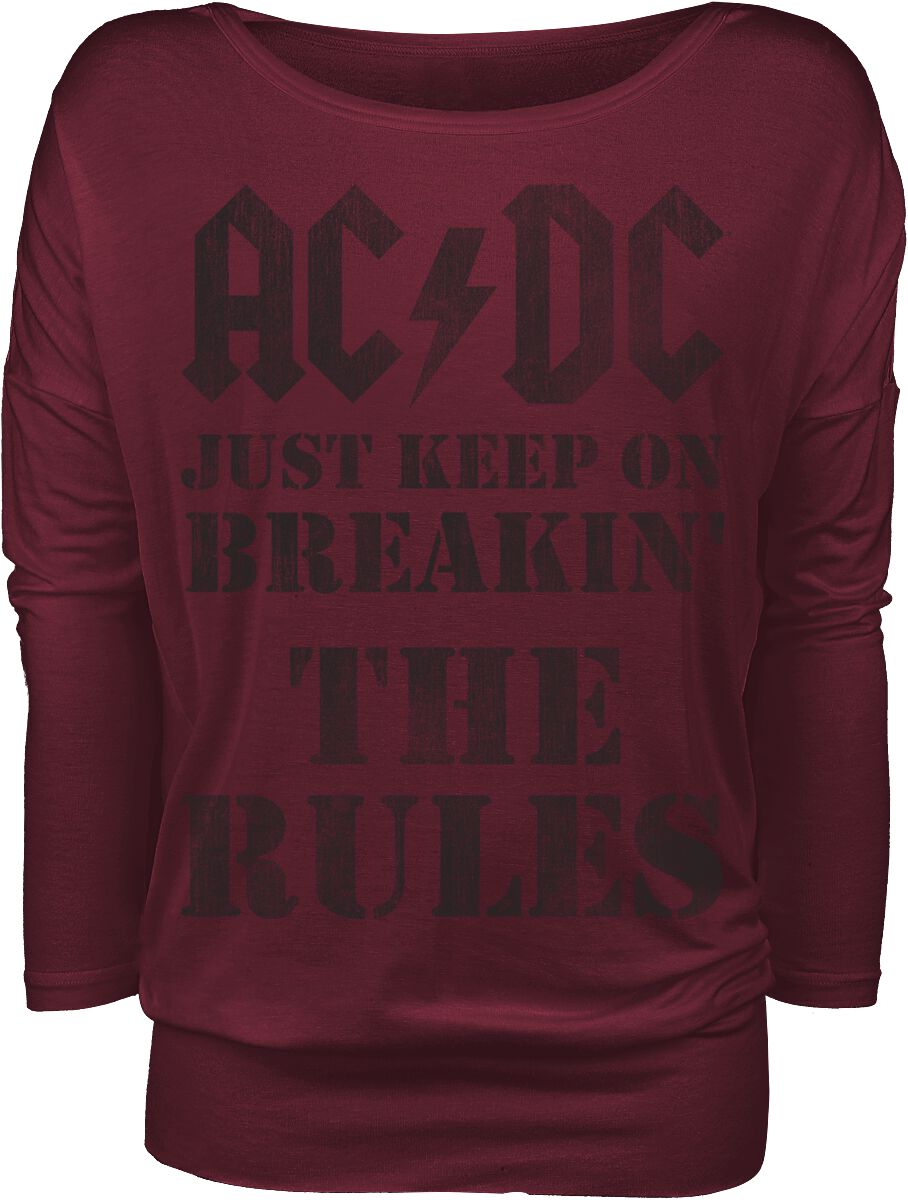 AC/DC Breakin' The Rules Long-sleeve Shirt burgundy