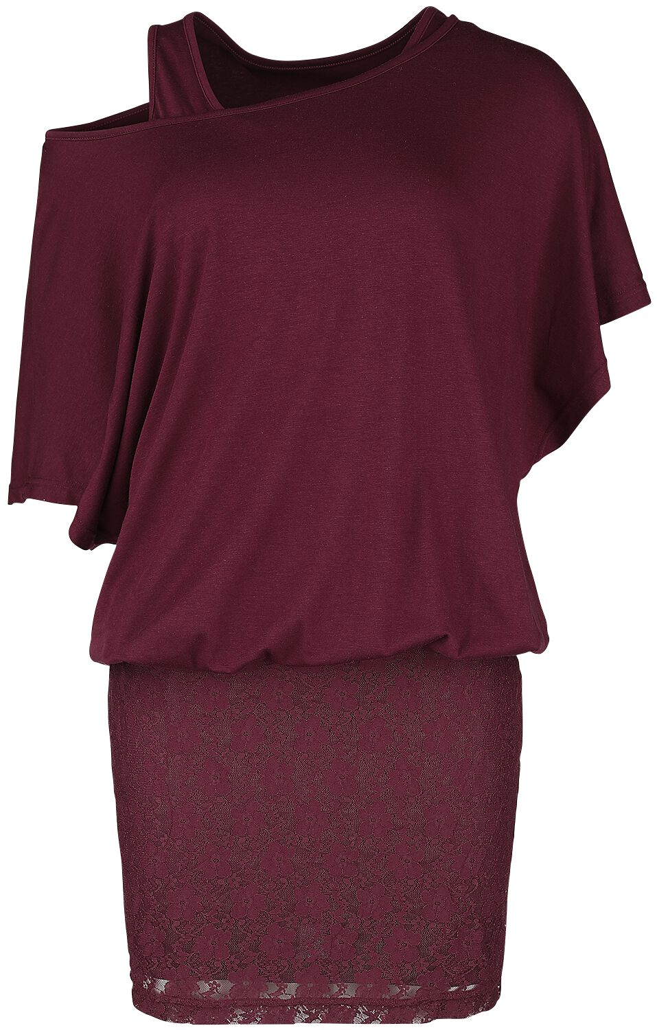 Robe courte de Black Premium by EMP - Dunkelrotes Layer-Look Kleid - XS à M - pour Femme - rouge fon