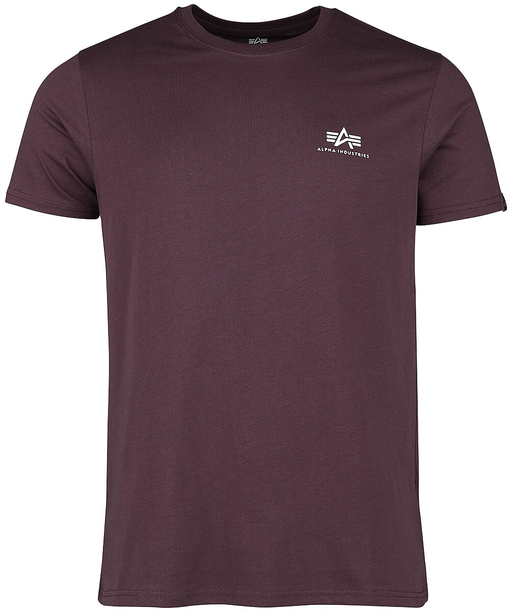 Alpha Industries T-Shirt - Basic T Small Logo - S bis XXL - für Männer - Größe XL - maroon