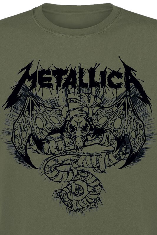 Band Merch Bekleidung Roam Blast Olive| Metallica T-Shirt
