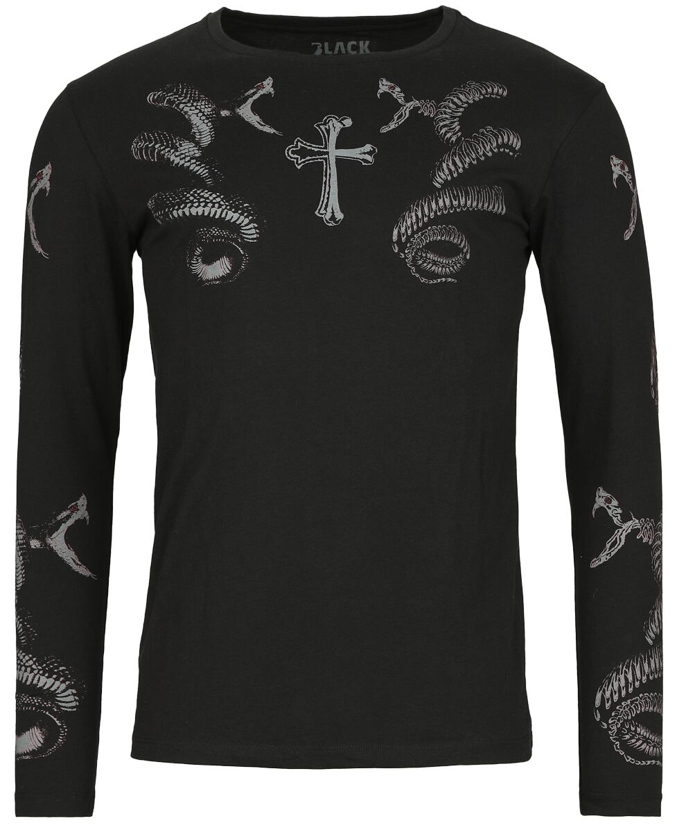Image of Maglia Maniche Lunghe di Black Premium by EMP - Long-sleeved top with snake print - XL a XXL - Uomo - nero