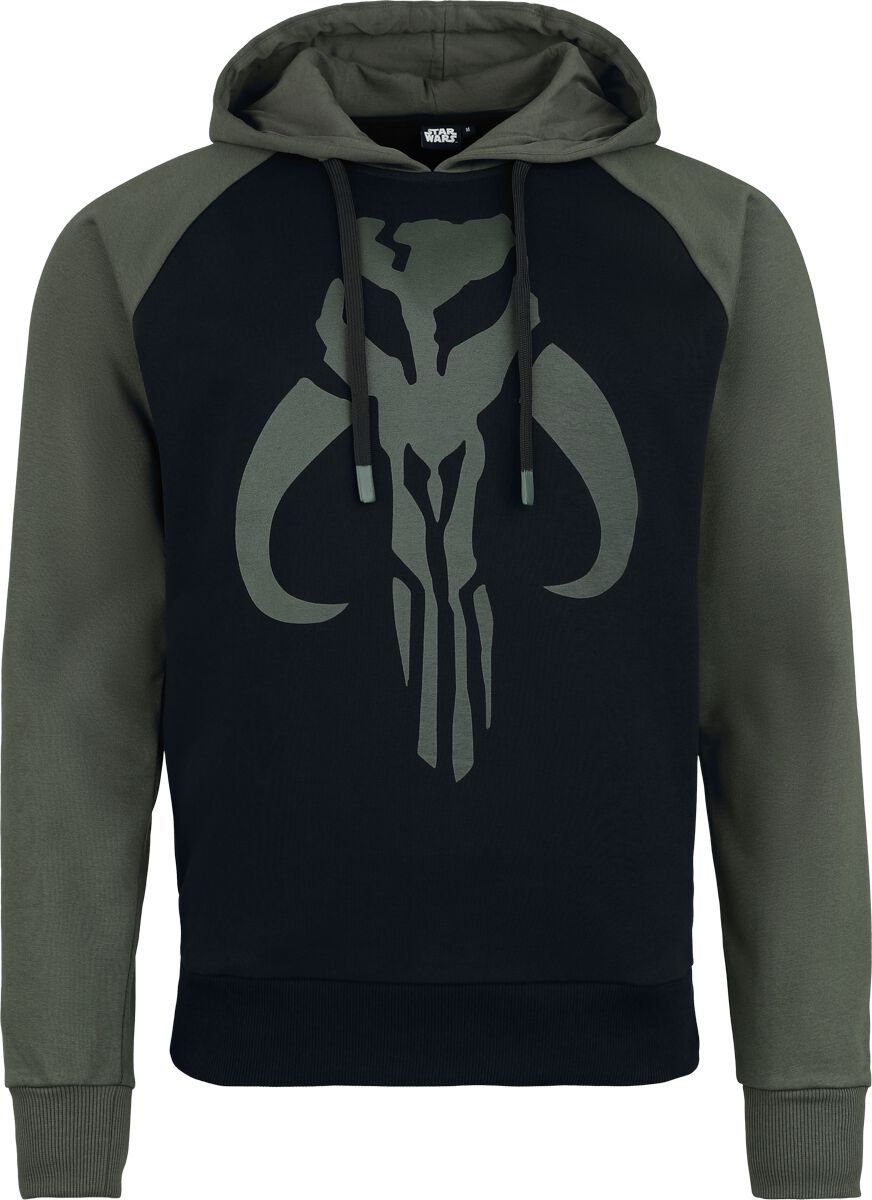 Star Wars Trui met capuchon - The Mandalorian - Big Symbol Raglan - M tot XXL - voor Mannen - zwart-groen