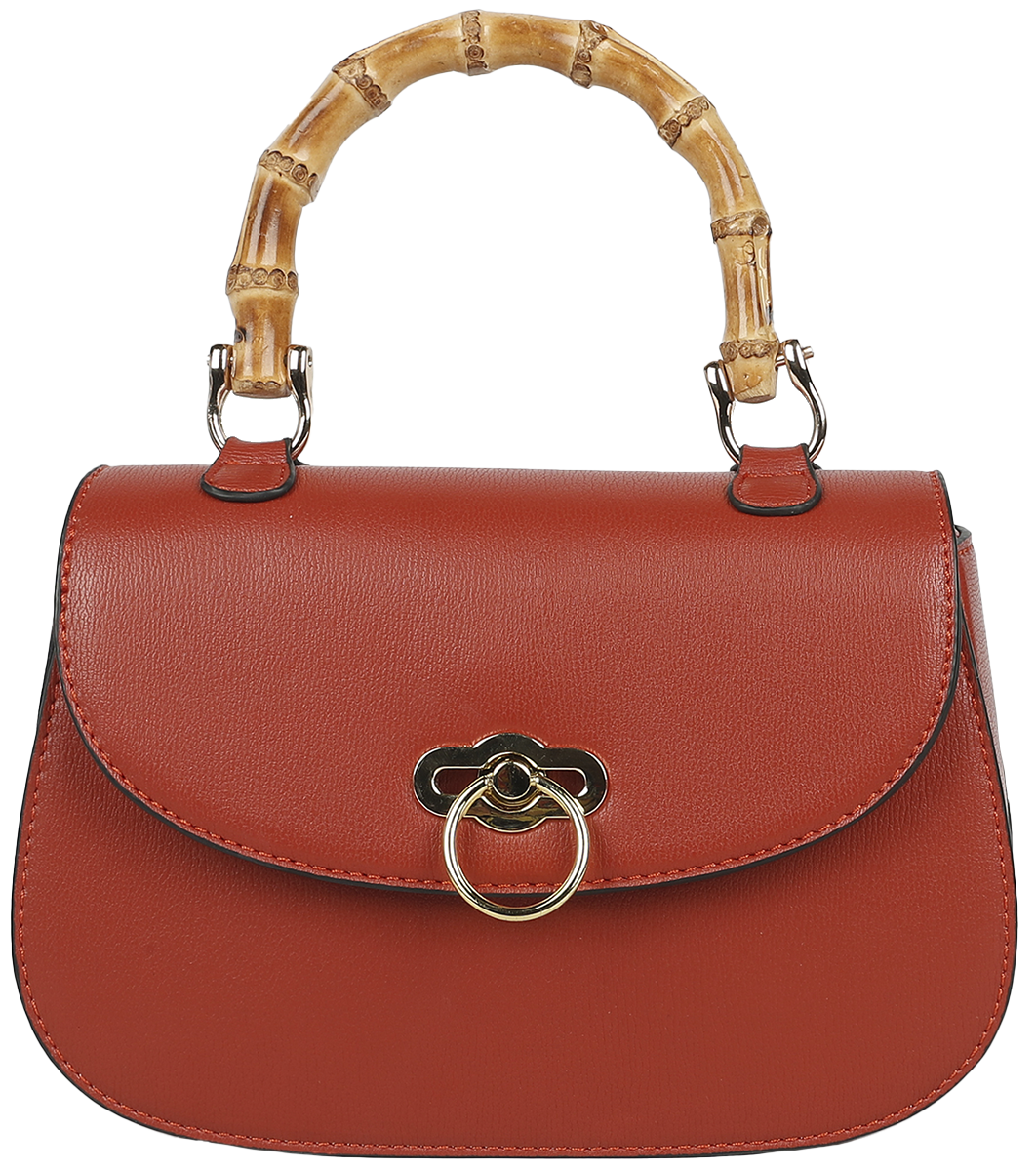 Voodoo Vixen Handtasche - Handtasche mit Griff in Bambusoptik - für Damen - rotbraun