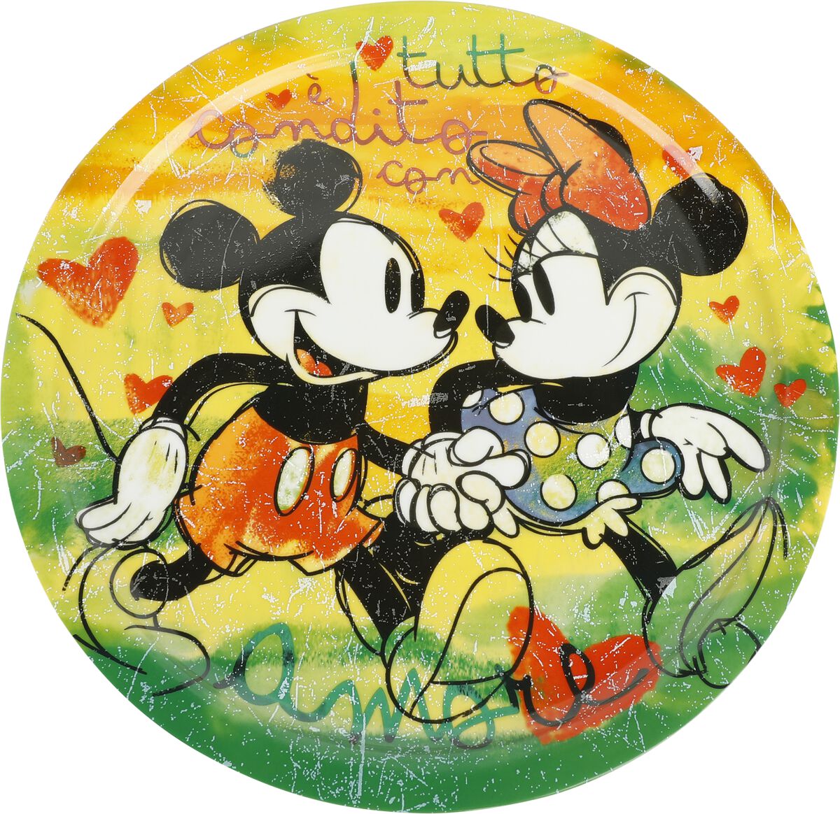 Image of Piatto Disney di Minnie & Topolino - Mickey & Minnie - Pizza Plate Set - Unisex - multicolore