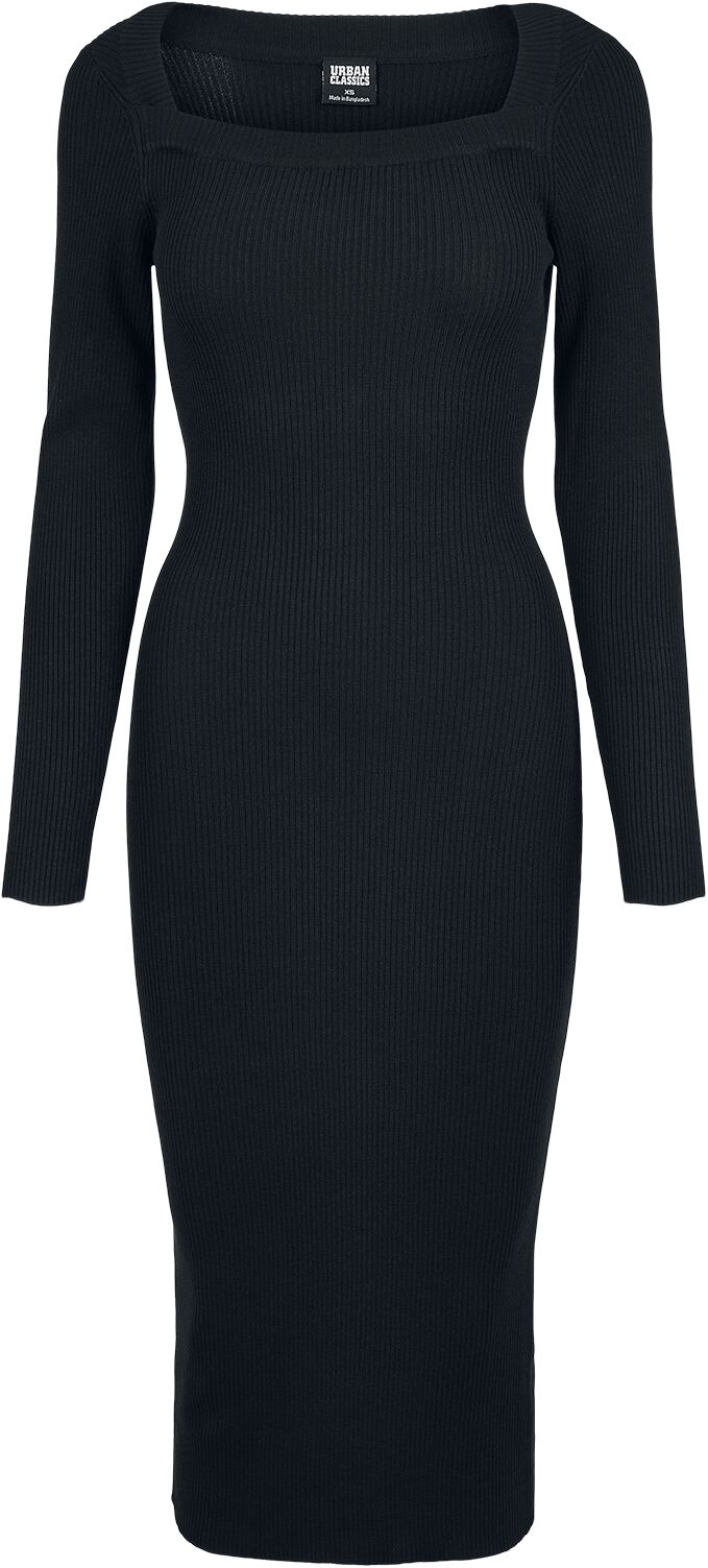 Urban Classics Kleid lang - Ladies Long Knit Dress - XS - für Damen - Größe XS - schwarz