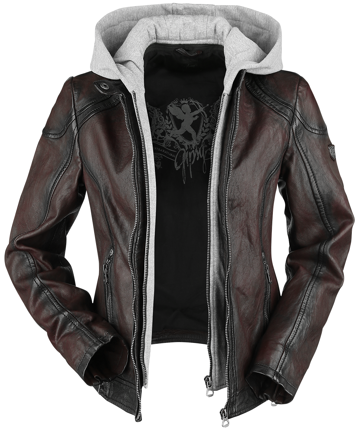 Thumbnail - Mauritius Angy W18 LASANV Lederjacke dunkelrot in 5XL