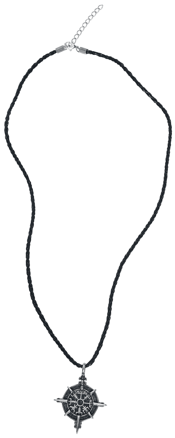 URBANTIMBER Vegvisir Kompassrose Halskette silberfarben